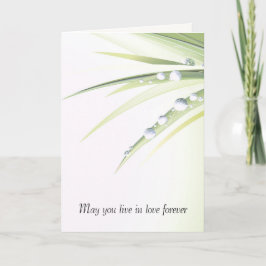 Bruiloft dauw druppels op blad kaart