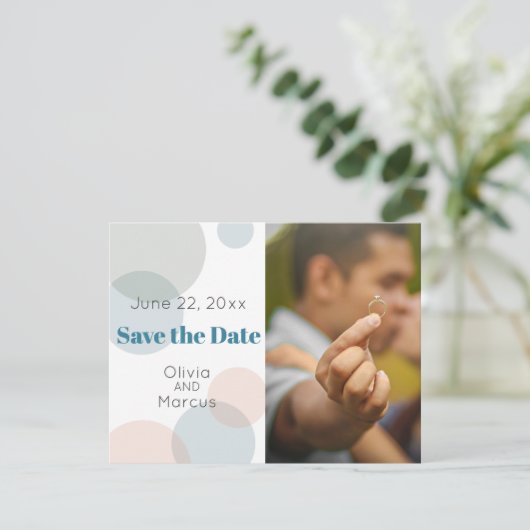 BRUILOFT | De datum opslaan FOTO Confetti Stippen Save The Date (Staand voorkant)