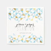 BRUILOFT DECOR driehoek aztec geo patroon blauw go Servet (Voorkant)