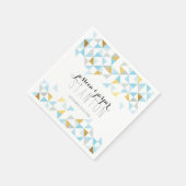 BRUILOFT DECOR driehoek aztec geo patroon blauw go Servet (Hoek)