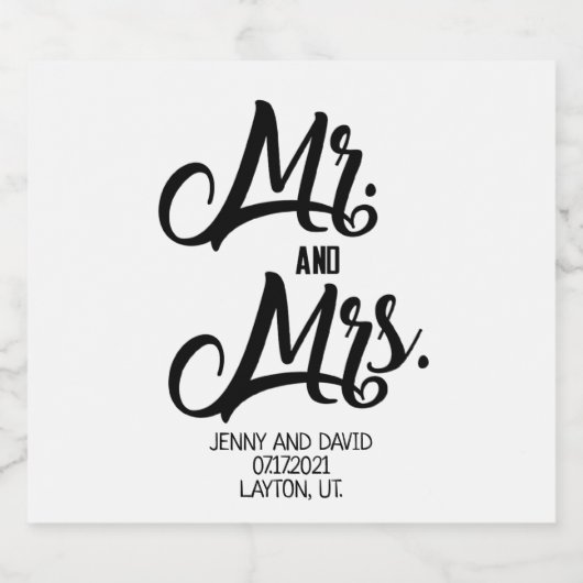 BRUILOFT DECOR, WIJN, BRUILOFT GUNST BIER ETIKET (Enkel label)