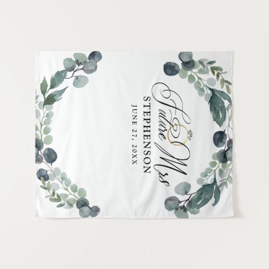 Bruiloft decoratie FUTURE MRS achtergrond Wandkleed (Voorkant (horizontaal))