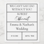 Bruiloft decoraties levert ambtenaar geschenken wijn etiket (Enkel label)