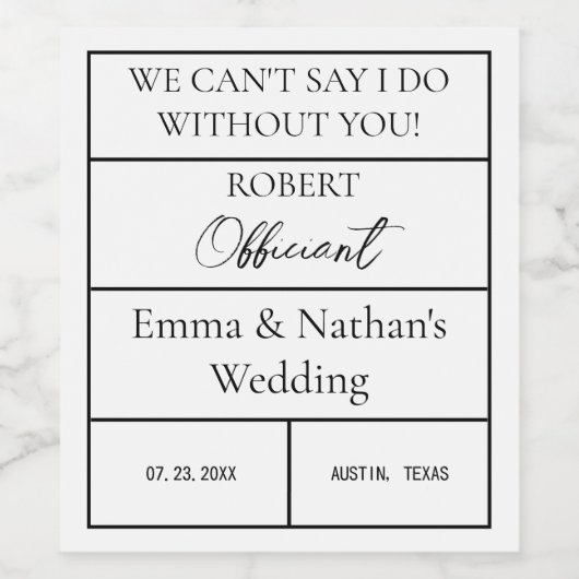 Bruiloft decoraties levert ambtenaar geschenken wijn etiket (Enkel label)