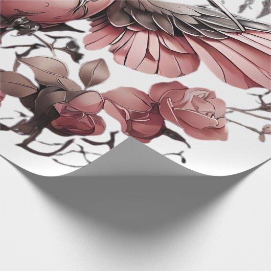 Bruiloft decoratieve kolibrie wrapping papier (Hoek)