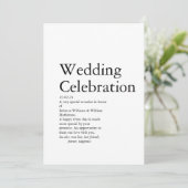 Bruiloft Definitie partij Kaart (Staand voorkant)