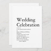 Bruiloft Definitie partij Kaart (Voorkant / Achterkant)