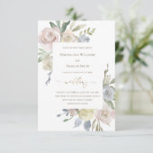 bruiloft delicate bloemen boeketten Uitnodiging (Staand voorkant)