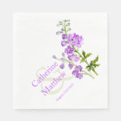 Bruiloft delphinium paarse waterverf papier servet (Voorkant)