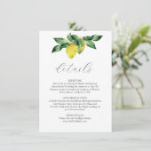 Bruiloft Details Behuizing Kaart Waterverf Citroen (Staand voorkant)