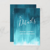 Bruiloft details blauwgroen blauw groen kunst behu informatiekaartje (Voorkant / Achterkant)