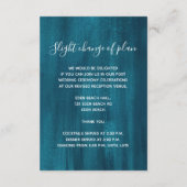 Bruiloft details blauwgroen blauw groen kunst behu informatiekaartje (Achterkant)