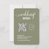 Bruiloft details | Elegante RSVP met QR Code Foto Save The Date (Achterkant)