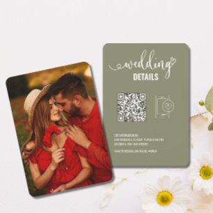 Bruiloft details   Elegante RSVP met QR Code Foto Save The Date