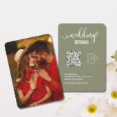 Bruiloft details | Elegante RSVP met QR Code Foto Save The Date