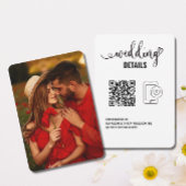 Bruiloft details | Elegante RSVP met QR Code Foto Save The Date