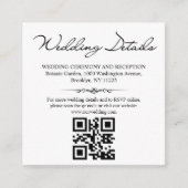 Bruiloft details en RSVP QR code foto minimaal Informatiekaartje (Voorkant)