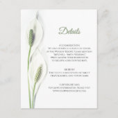 Bruiloft DETAILS Floral White Calla Peace Lily Informatiekaartje (Voorkant)
