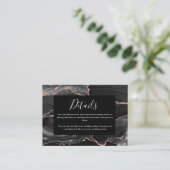 Bruiloft Details Formele Klassieke Zwarte Agaat Informatiekaartje (Staand voorkant)