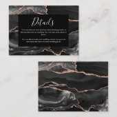 Bruiloft Details Formele Klassieke Zwarte Agaat Informatiekaartje (Voorkant / Achterkant)