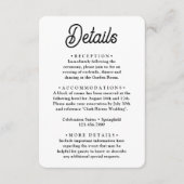 Bruiloft Details · Foto en Elegant Retro Script Informatiekaartje (Voorkant)