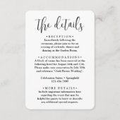 Bruiloft Details · Foto en Trendy Elegant Script Informatiekaartje (Voorkant)