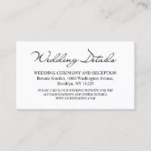 Bruiloft details foto modern chic handschrift informatiekaartje (Voorkant)