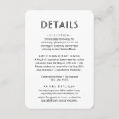 Bruiloft Details · Foto & Stijlvolle Deco Typograf Informatiekaartje (Voorkant)