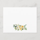 Bruiloft Details Geel Bloemen Inzetstuk Kaart (Achterkant)