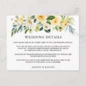 Bruiloft Details Geel Bloemen Inzetstuk Kaart (Voorkant)