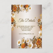 Bruiloft Details Gouden Sinaasappel Wit Bloem Eleg Informatiekaartje (Voorkant)