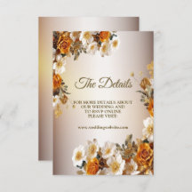 Bruiloft Details Gouden Sinaasappel Wit Bloem Eleg