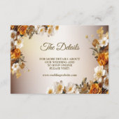 Bruiloft Details Gouden Sinaasappel Wit Bloem Eleg Informatiekaartje (Voorkant)