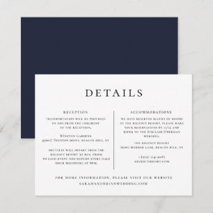 Bruiloft Details Informatie Sjabloon Kaart