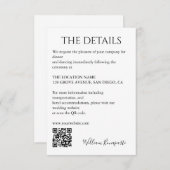 Bruiloft details informatiekaartje (Voorkant / Achterkant)