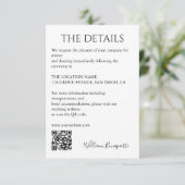 Bruiloft details informatiekaartje (Staand voorkant)