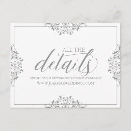 Bruiloft Details Kaart / Info Kaart | Nadine (grij