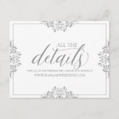 Bruiloft Details Kaart / Info Kaart | Nadine (grij (Voorkant)