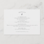 Bruiloft details kaart met besneeuwde bloem (Achterkant)