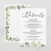 Bruiloft details kaart met groen (Voorkant / Achterkant)
