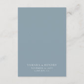 Bruiloft Details Kalligrafie Script Dusty Blue Informatiekaartje (Achterkant)