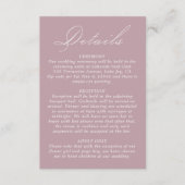 Bruiloft Details Kalligrafie Script Dusty Roos Informatiekaartje (Voorkant)