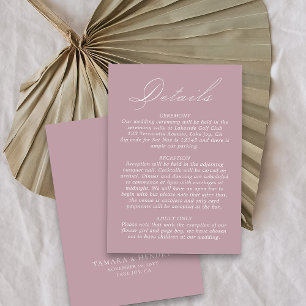 Bruiloft Details Kalligrafie Script Dusty Roos Informatiekaartje
