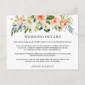 Bruiloft Details Koraal Bloemen Inzetstuk Kaart (Voorkant)