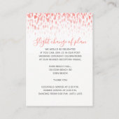 Bruiloft details koraal cascade kunst behuizing ka informatiekaartje (Achterkant)