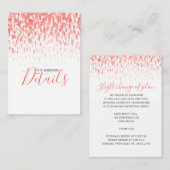 Bruiloft details koraal cascade kunst behuizing ka informatiekaartje (Voorkant / Achterkant)