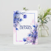 💍Bruiloft DETAILS Korenbloem Reverie Informatiekaartje (Staand voorkant)