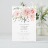 Bruiloft | Details Light Pink Floral Bouquet Kaart (Staand voorkant)