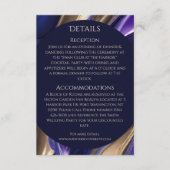 Bruiloft Details-Modern Abstract Blauw Paarse Goud Informatiekaartje (Voorkant)