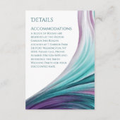 Bruiloft Details-Modern Abstract-Paarse en Blauwgr Informatiekaartje (Achterkant)